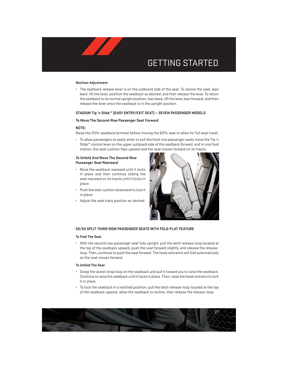 Getting started | Dodge 2013 Journey - User Guide User Manual | Page 23 / 116