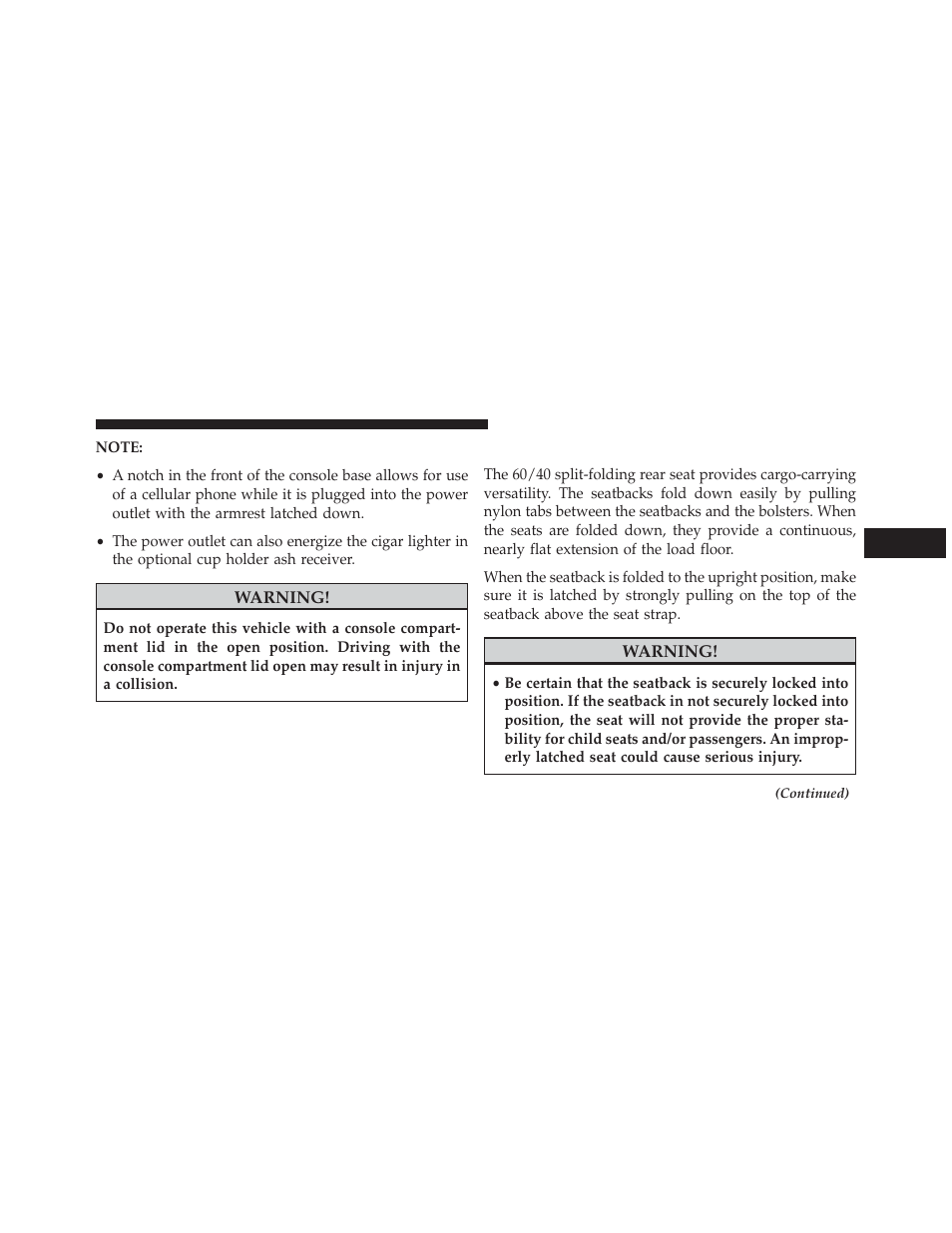 Cargo area features | Dodge 2014 Avenger - Owner Manual User Manual | Page 203 / 517