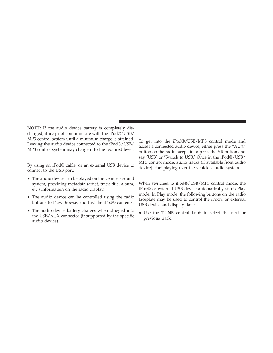 Using this feature, Play mode, Controlling the ipod® or external usb device | Using radio buttons | Dodge 2014 Avenger - Owner Manual User Manual | Page 270 / 517