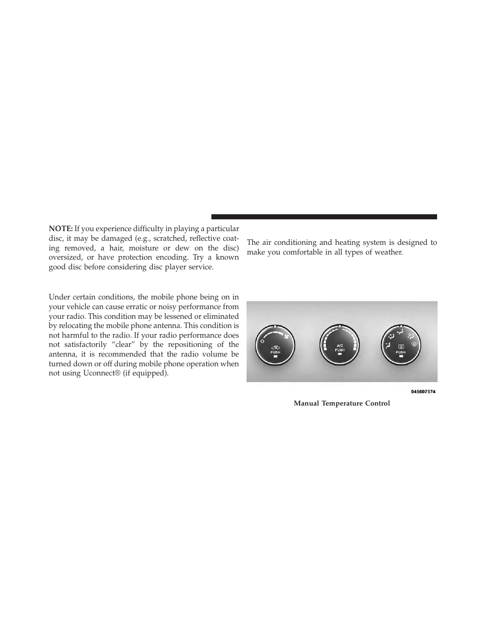 Radio operation and mobile phones, Climate controls, Manual heating and air conditioning | Dodge 2014 Avenger - Owner Manual User Manual | Page 278 / 517