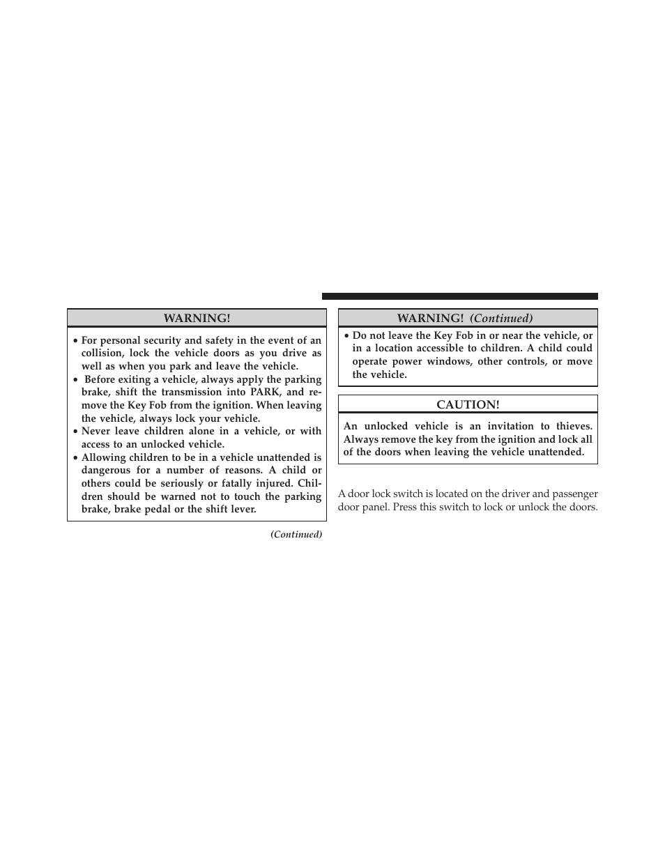 Power door locks | Dodge 2014 Avenger - Owner Manual User Manual | Page 34 / 517