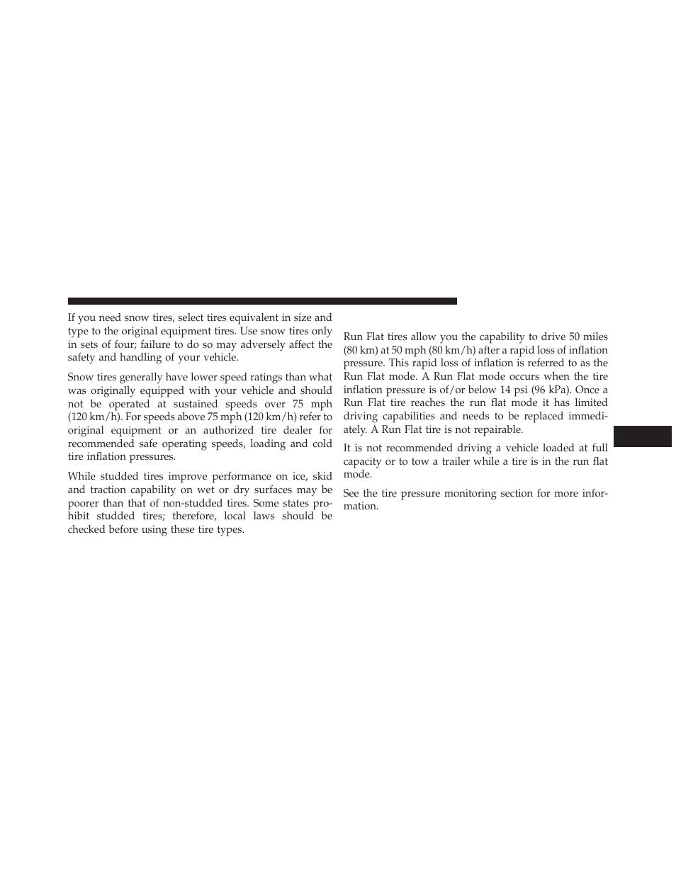 Run flat tires — if equipped | Dodge 2014 Avenger - Owner Manual User Manual | Page 353 / 517