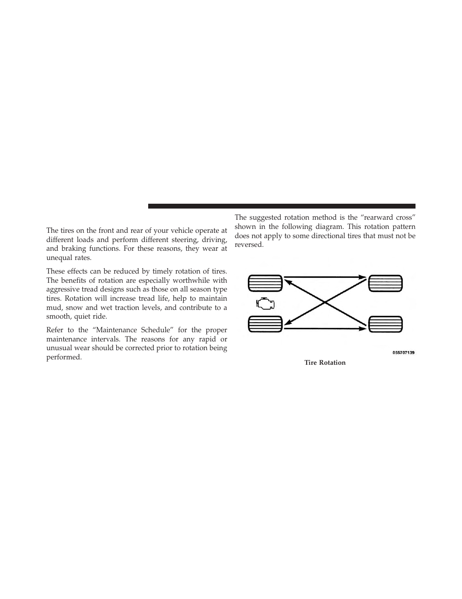 Tire rotation recommendations | Dodge 2014 Avenger - Owner Manual User Manual | Page 360 / 517