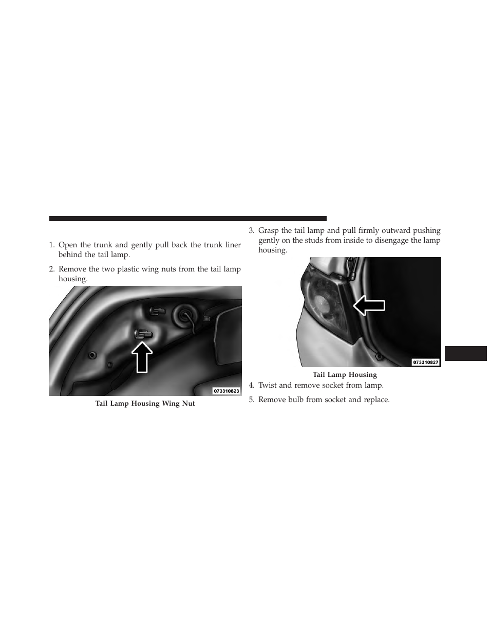 Backup lamps | Dodge 2014 Avenger - Owner Manual User Manual | Page 475 / 517