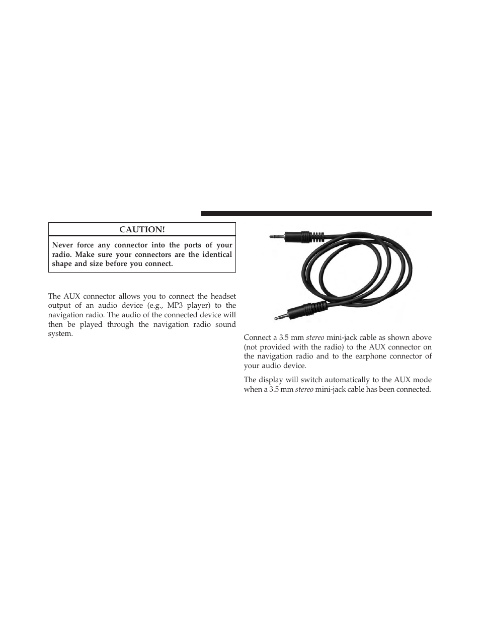 Aux mode | Ram Trucks UCONNECT 730N for Jeep User Manual | Page 103 / 210