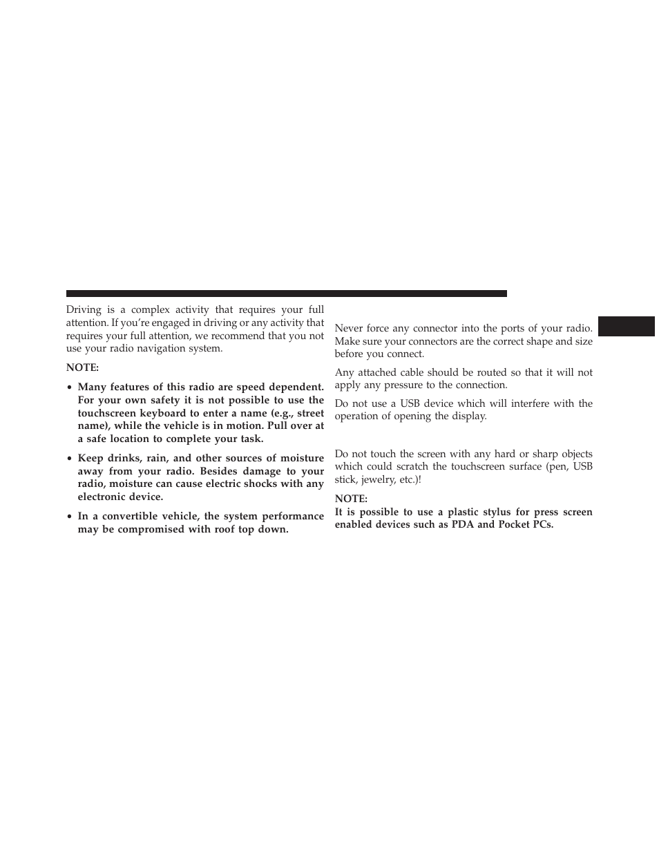 Connections, Touchscreen | Ram Trucks UCONNECT 730N for Jeep User Manual | Page 16 / 210