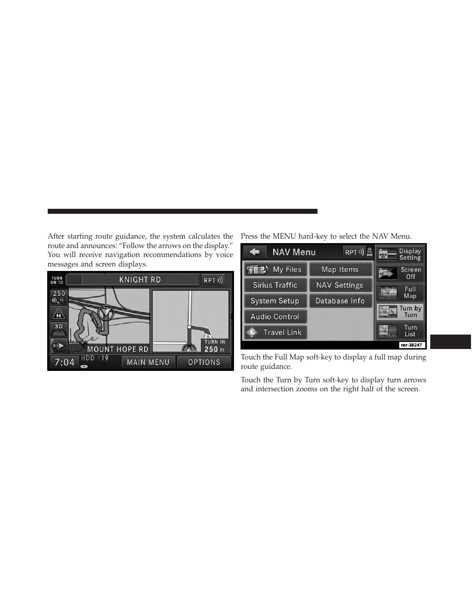 Route guidance, Navigation view settings | Ram Trucks UCONNECT 730N for Jeep User Manual | Page 164 / 210