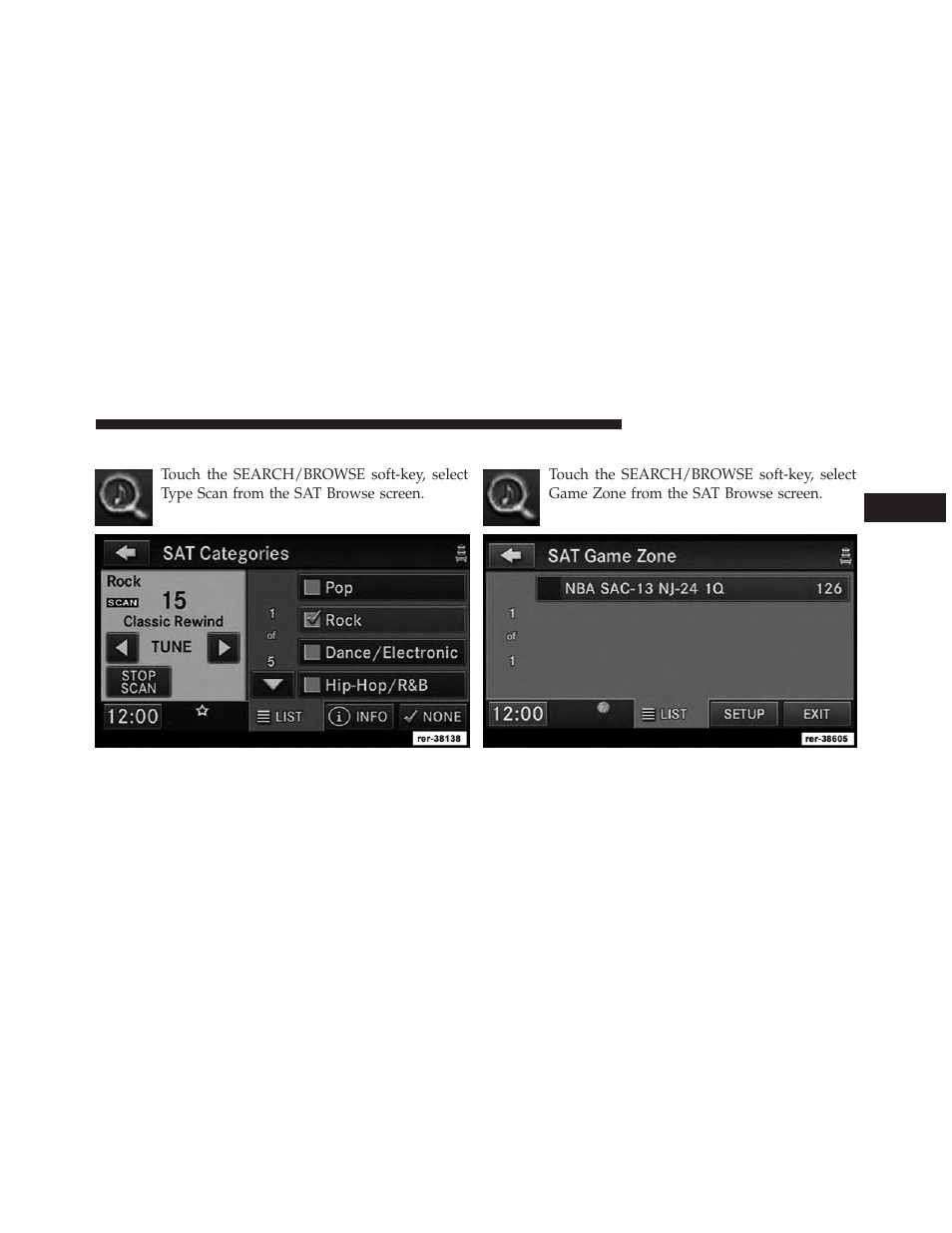 Scan by music type, Game zone | Ram Trucks UCONNECT 730N for Jeep User Manual | Page 30 / 210