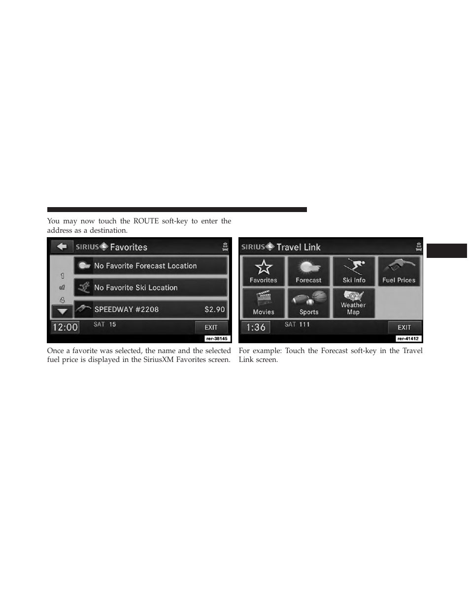 Changing a siriusxm travel link favorite | Ram Trucks UCONNECT 730N for Jeep User Manual | Page 34 / 210