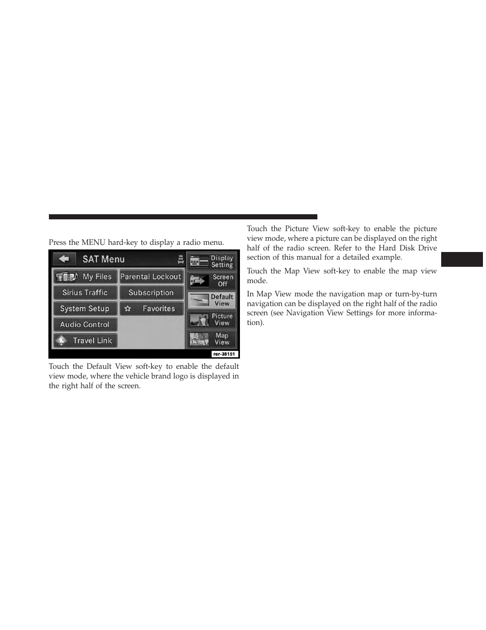 View settings | Ram Trucks UCONNECT 730N for Jeep User Manual | Page 44 / 210