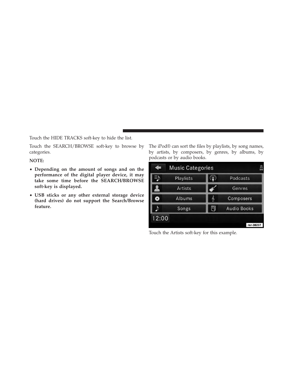 Select an ipod® category | Ram Trucks UCONNECT 730N for Jeep User Manual | Page 89 / 210