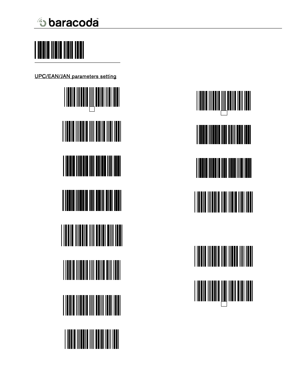 Upc/ean/jan parameters setting | Baracoda BL2604 User Manual | Page 12 / 23