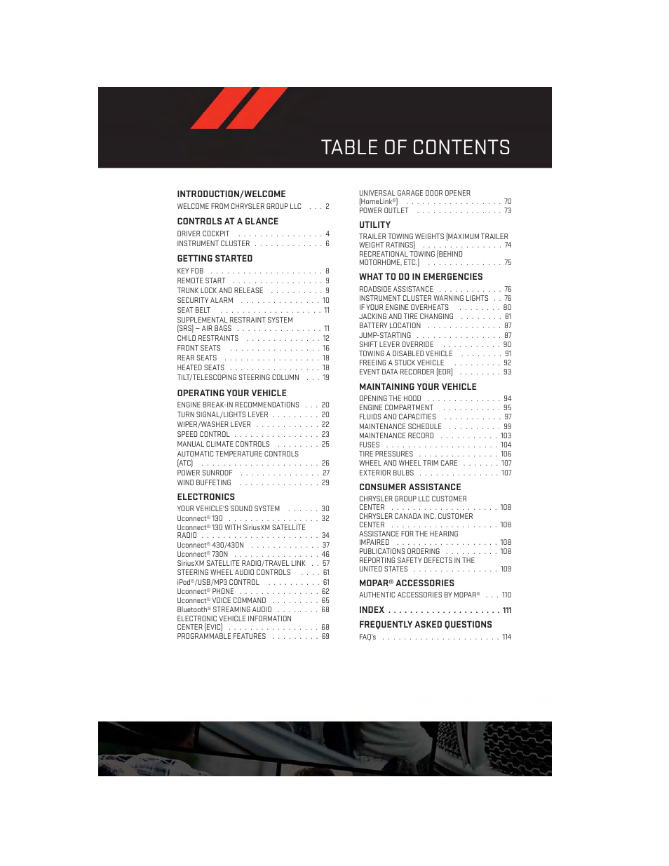 Dodge 2014 Avenger - User Guide User Manual | Page 3 / 124