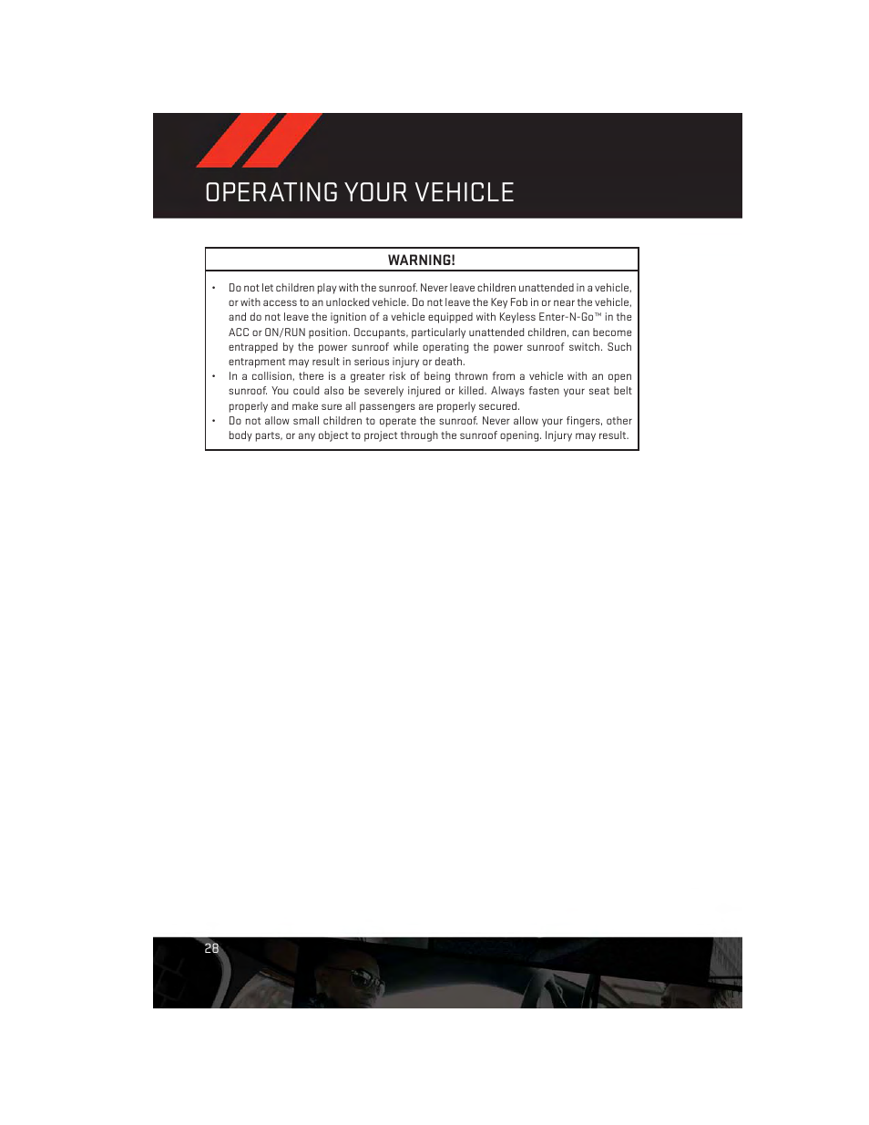 Operating your vehicle | Dodge 2014 Avenger - User Guide User Manual | Page 30 / 124