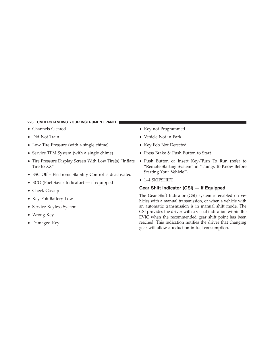 Gear shift indicator (gsi) — if equipped | Dodge 2014 Challenger - Owner Manual User Manual | Page 228 / 541