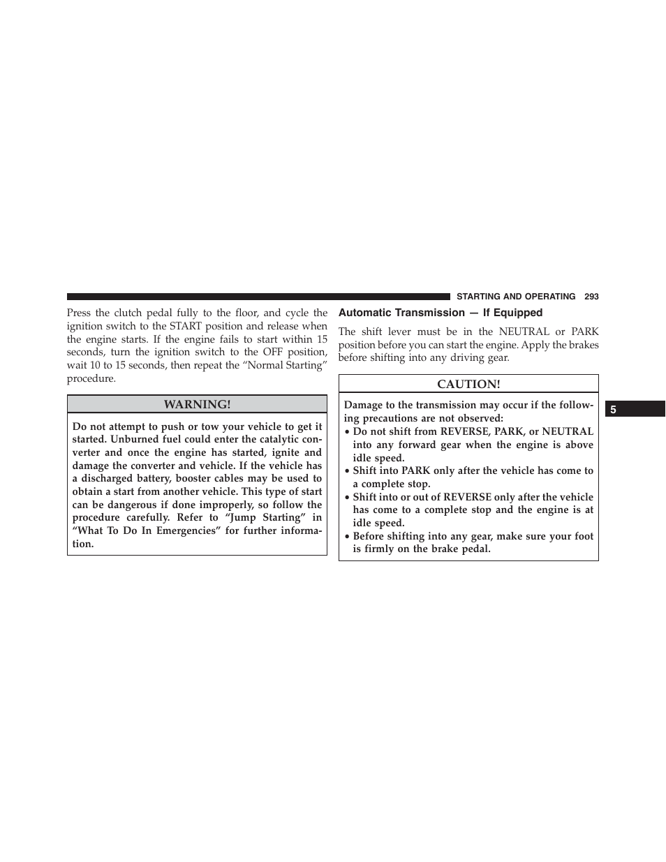 Automatic transmission — if equipped | Dodge 2014 Challenger - Owner Manual User Manual | Page 295 / 541