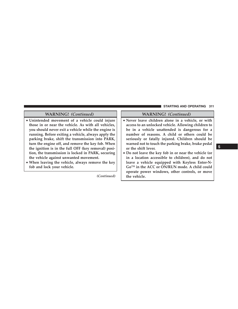 Dodge 2014 Challenger - Owner Manual User Manual | Page 313 / 541