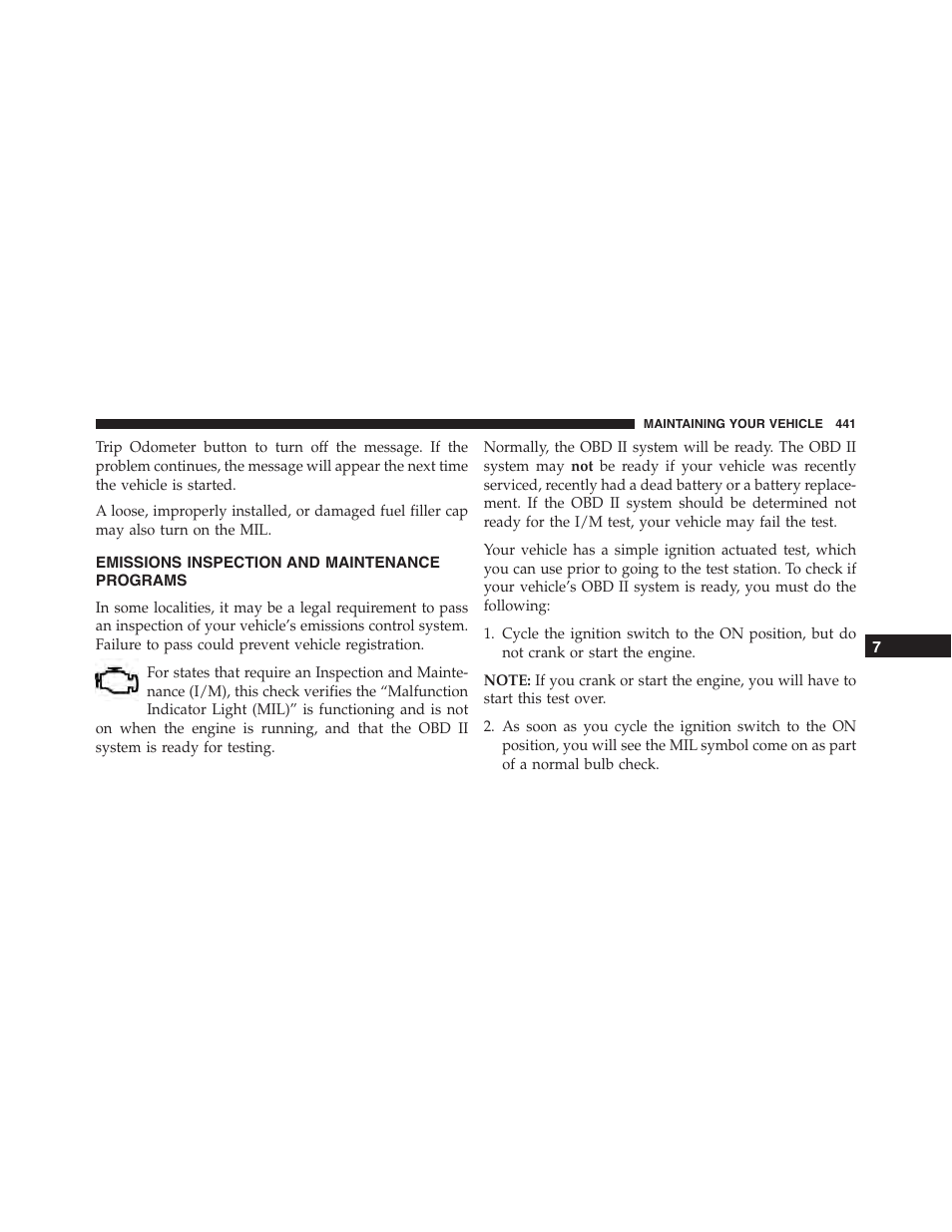 Emissions inspection and maintenance programs, Emissions inspection and maintenance, Programs | Dodge 2014 Challenger - Owner Manual User Manual | Page 443 / 541