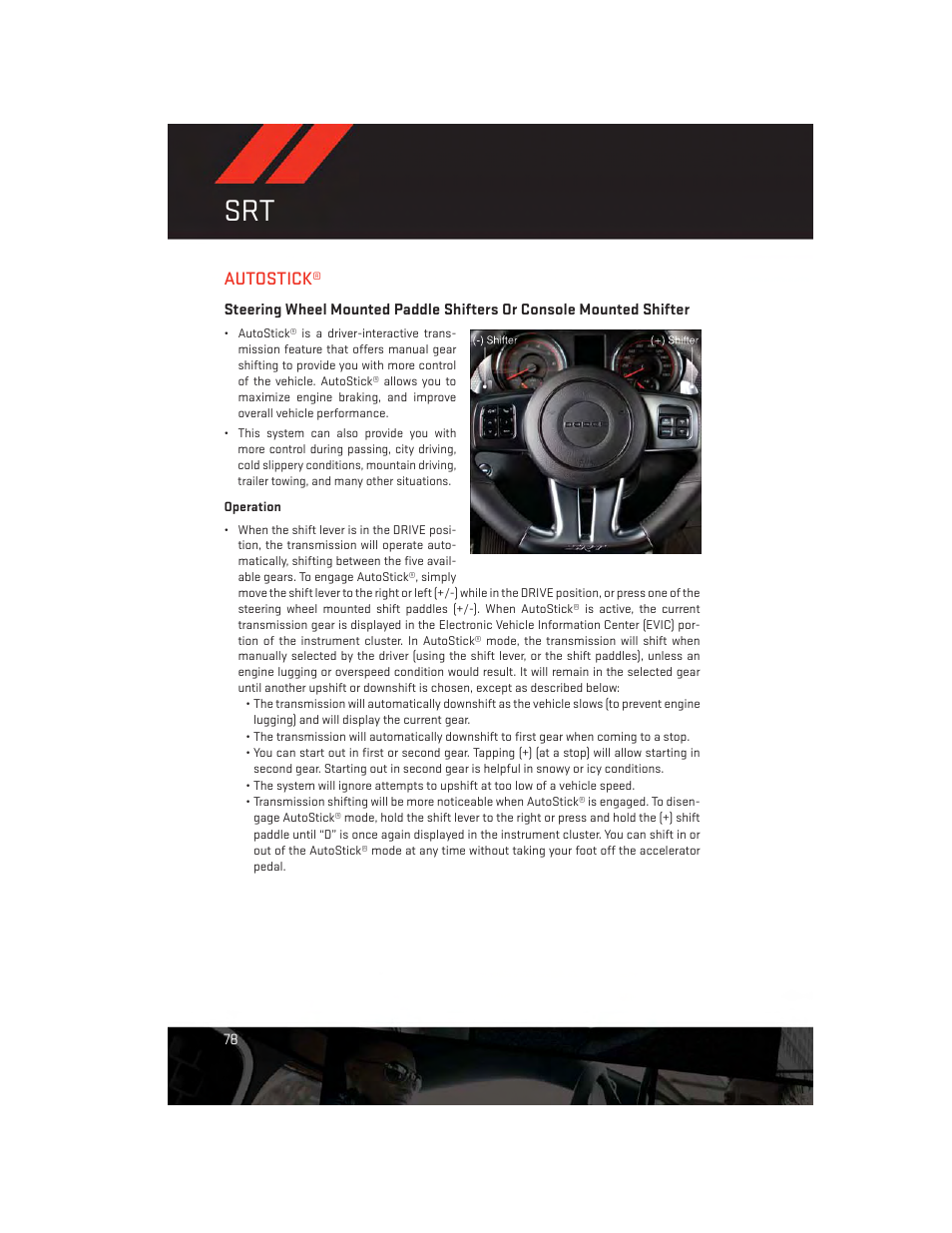 Autostick | Dodge 2014 Challenger_SRT - User Guide User Manual | Page 80 / 140