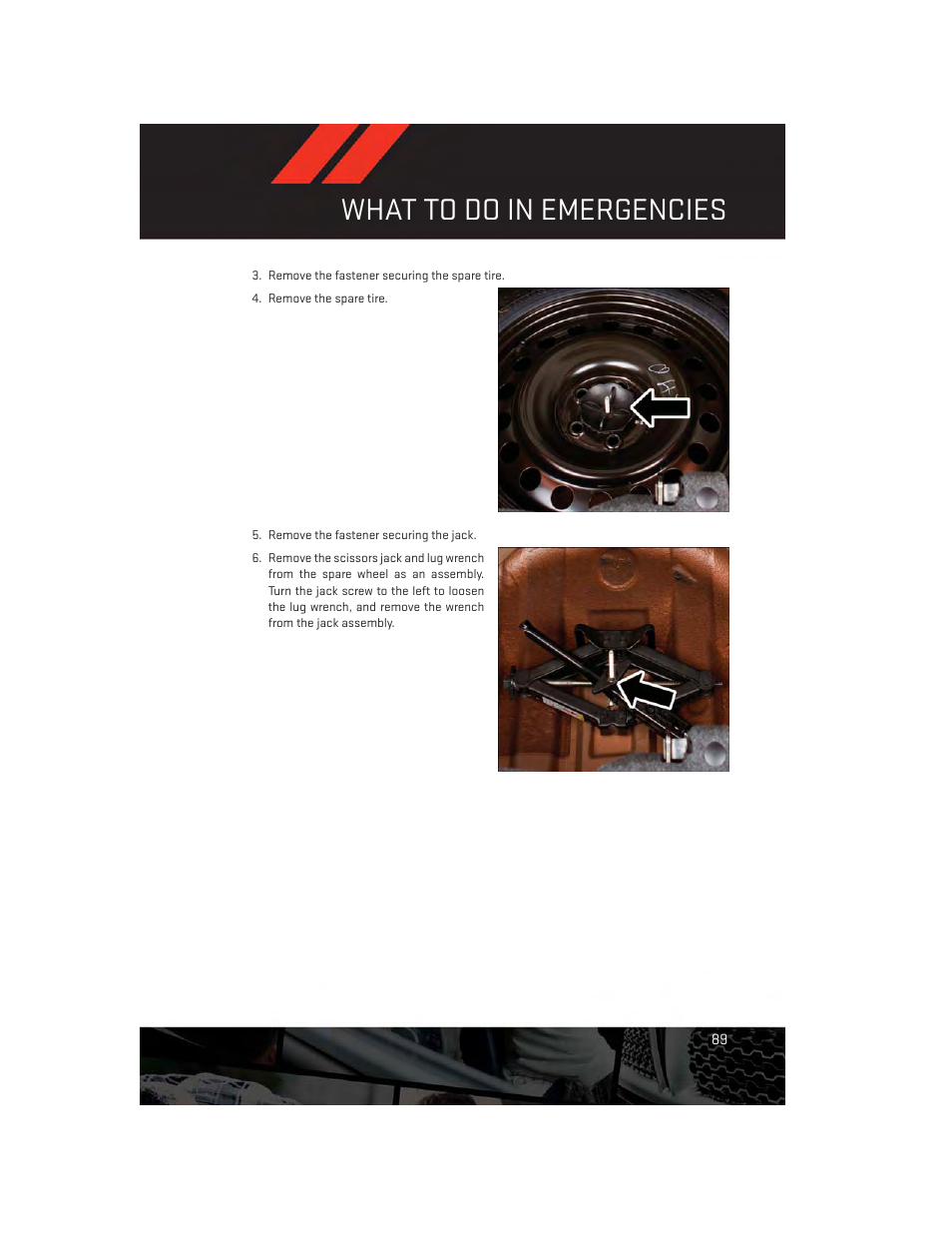 What to do in emergencies | Dodge 2014 Challenger_SRT - User Guide User Manual | Page 91 / 140