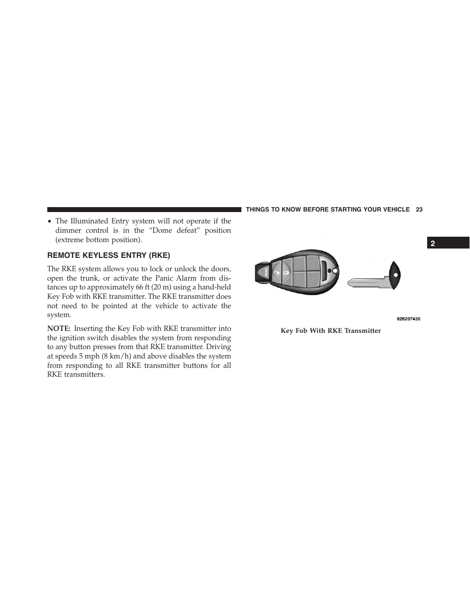 Remote keyless entry (rke) | Dodge 2014 Challenger_SRT - Owner Manual User Manual | Page 24 / 529