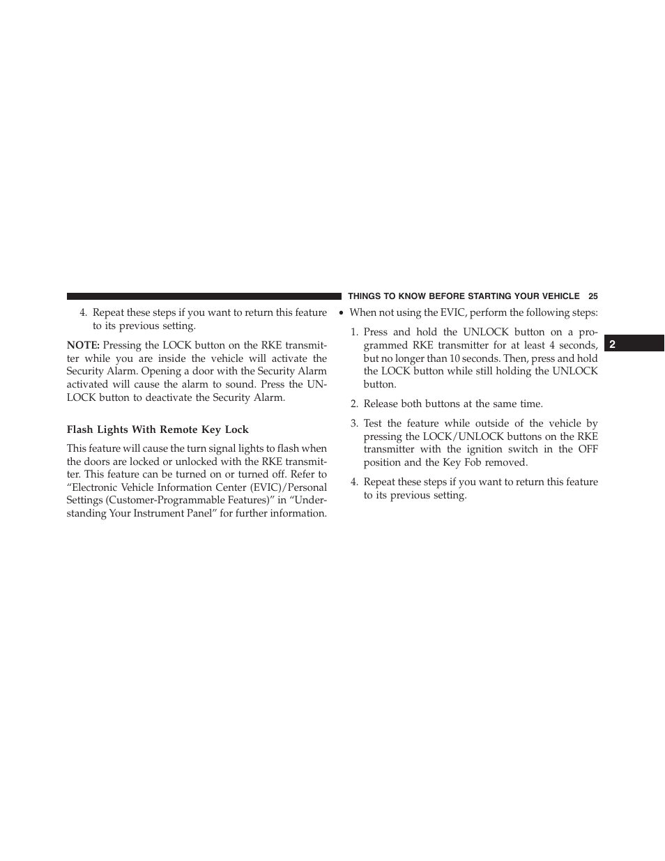 Flash lights with remote key lock | Dodge 2014 Challenger_SRT - Owner Manual User Manual | Page 26 / 529
