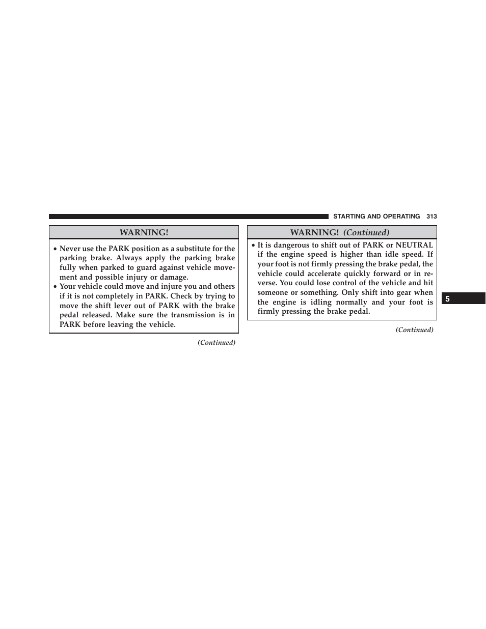 Dodge 2014 Challenger_SRT - Owner Manual User Manual | Page 314 / 529