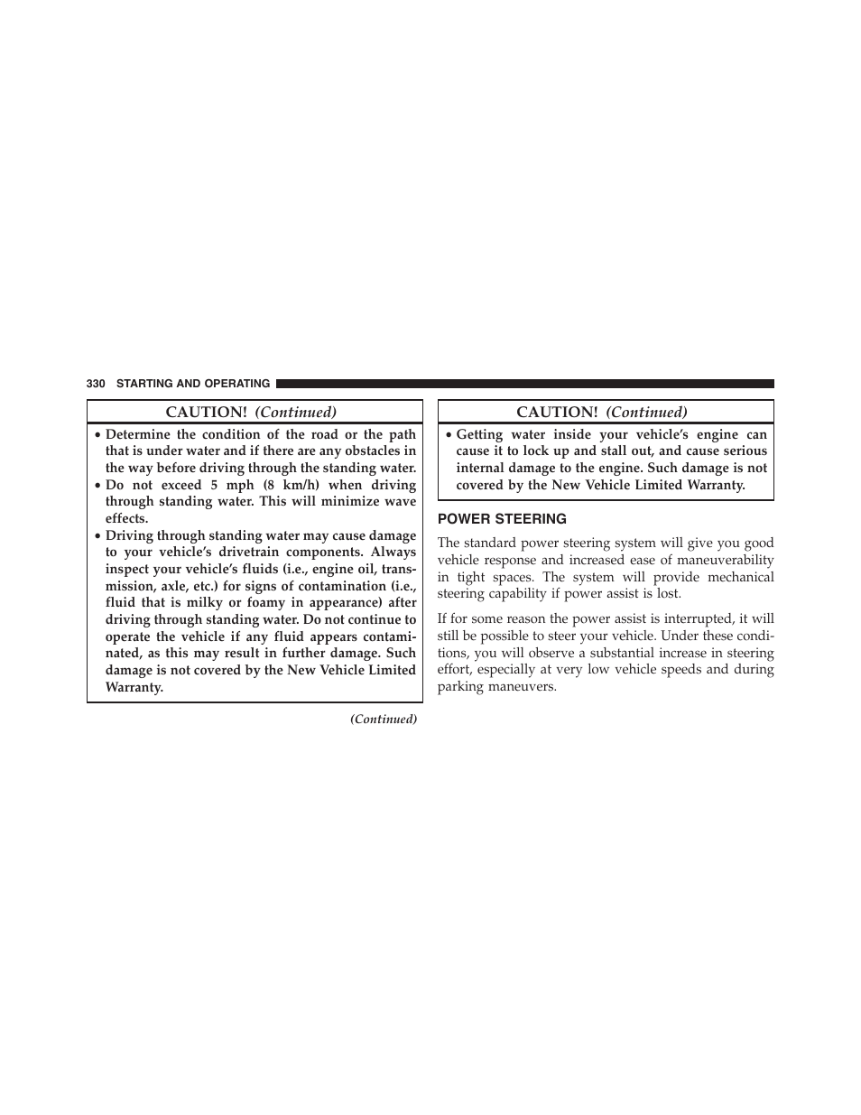 Power steering | Dodge 2014 Challenger_SRT - Owner Manual User Manual | Page 331 / 529