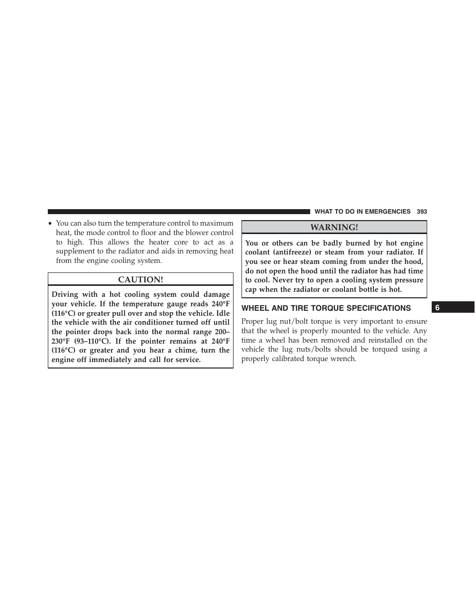 Wheel and tire torque specifications, Wheel and tire torque, Specifications | Dodge 2014 Challenger_SRT - Owner Manual User Manual | Page 394 / 529