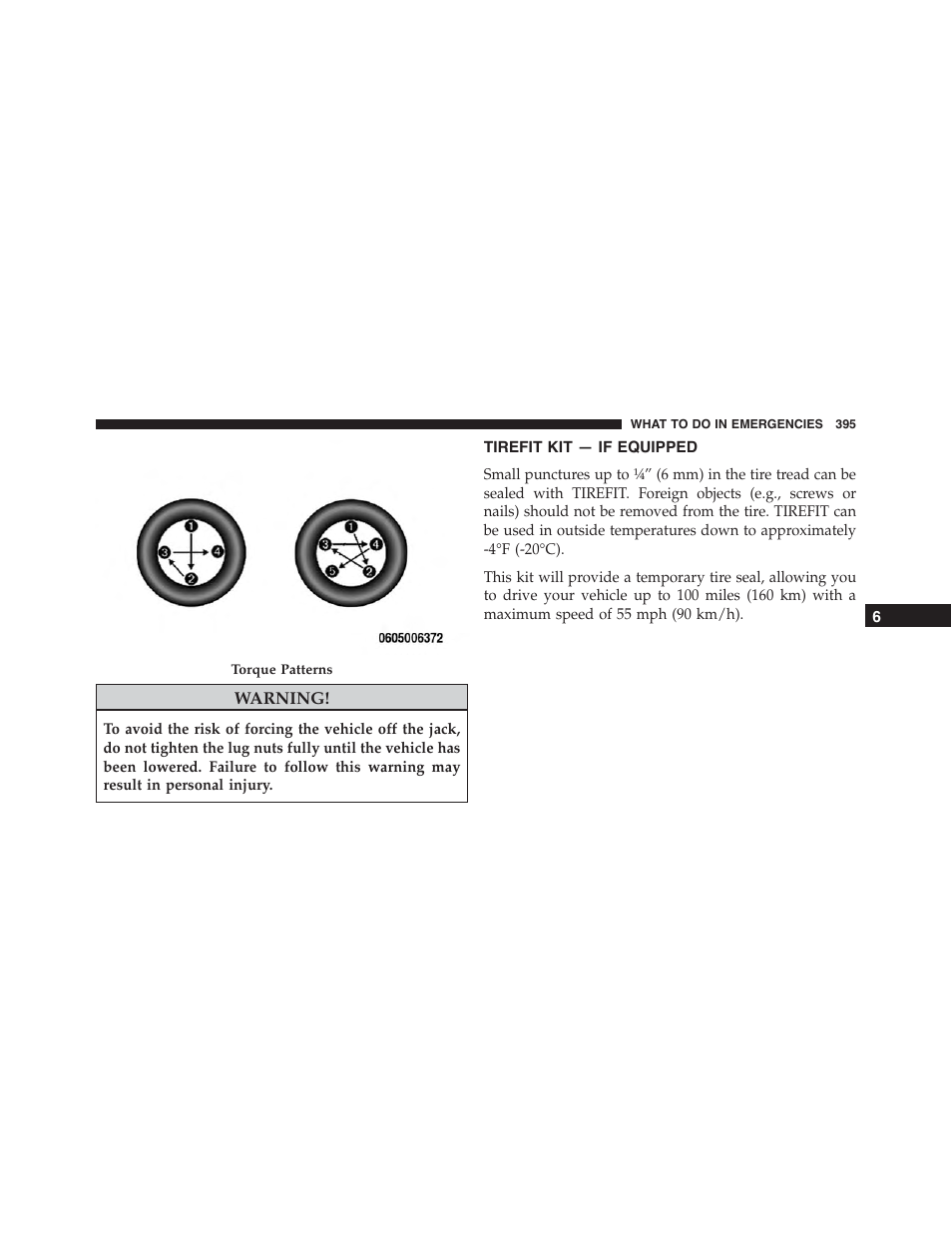 Tirefit kit — if equipped | Dodge 2014 Challenger_SRT - Owner Manual User Manual | Page 396 / 529