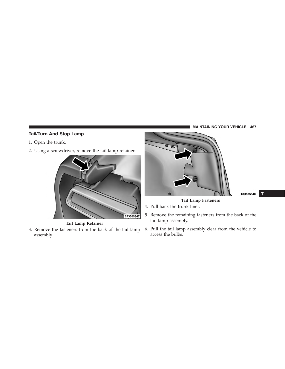 Tail/turn and stop lamp | Dodge 2014 Challenger_SRT - Owner Manual User Manual | Page 468 / 529