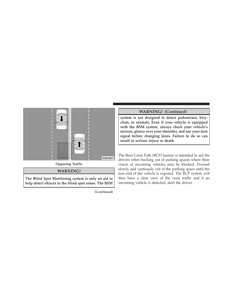 Rear cross path | Dodge 2014 Charger - Owner Manual User Manual | Page 122 / 635