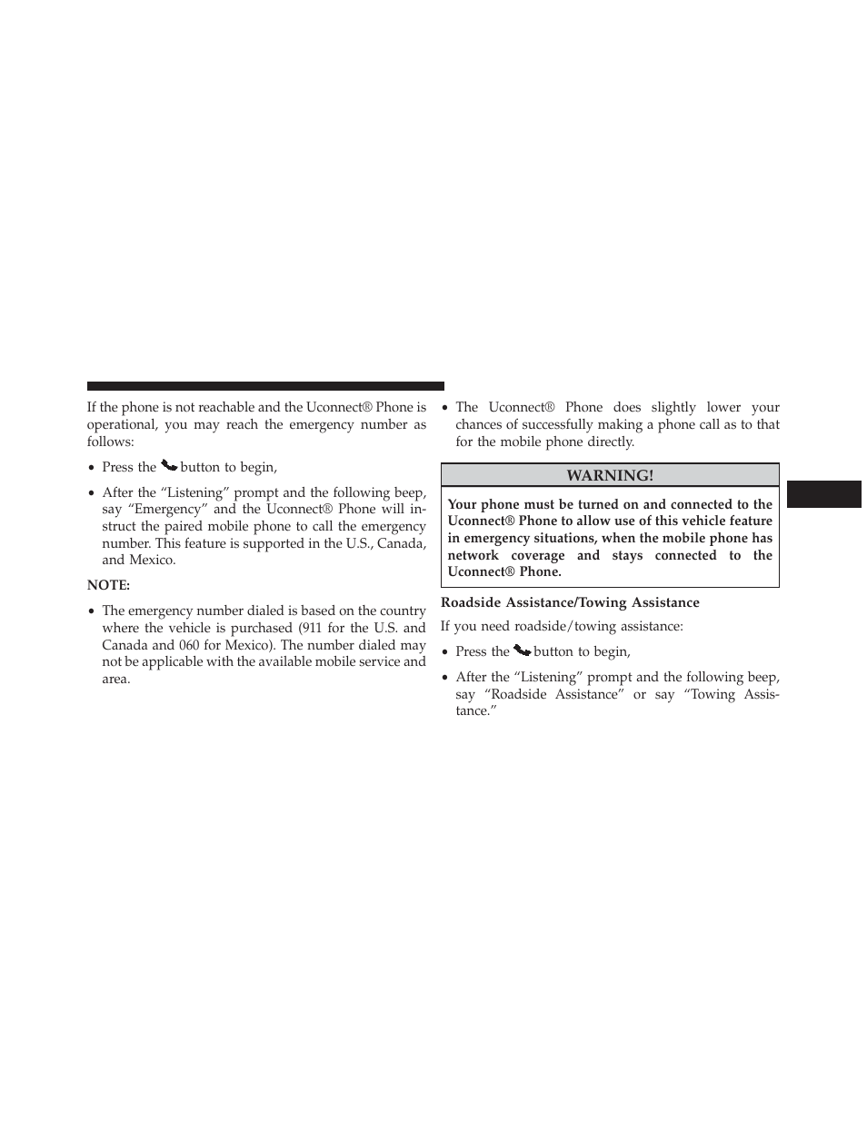 Roadside assistance/towing assistance | Dodge 2014 Charger - Owner Manual User Manual | Page 139 / 635