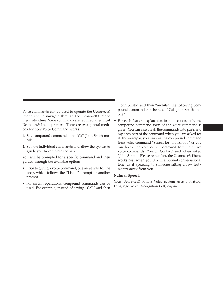Operation, Natural speech | Dodge 2014 Charger - Owner Manual User Manual | Page 151 / 635