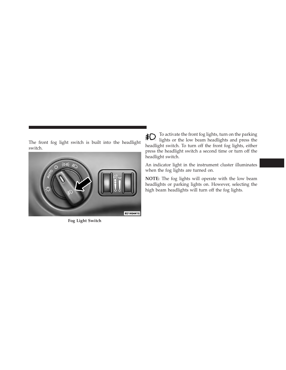 Fog lights — if equipped | Dodge 2014 Charger - Owner Manual User Manual | Page 223 / 635