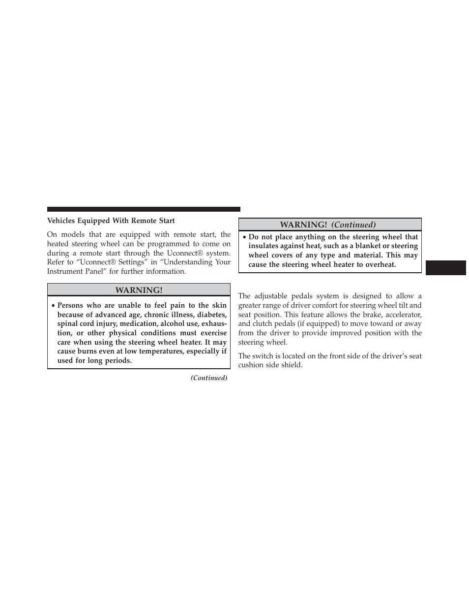 Adjustable pedals — if equipped | Dodge 2014 Charger - Owner Manual User Manual | Page 237 / 635