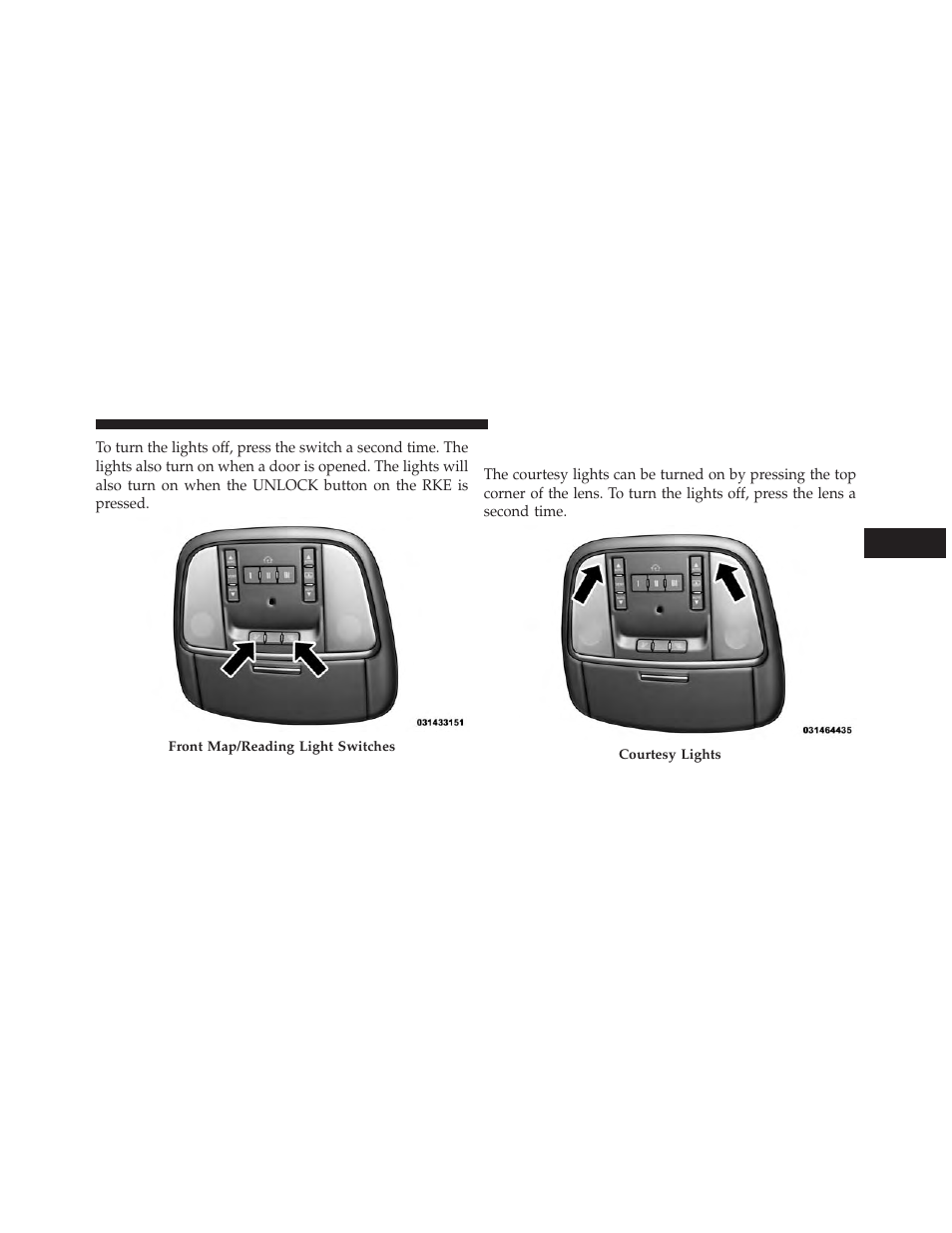 Courtesy lights | Dodge 2014 Charger - Owner Manual User Manual | Page 283 / 635