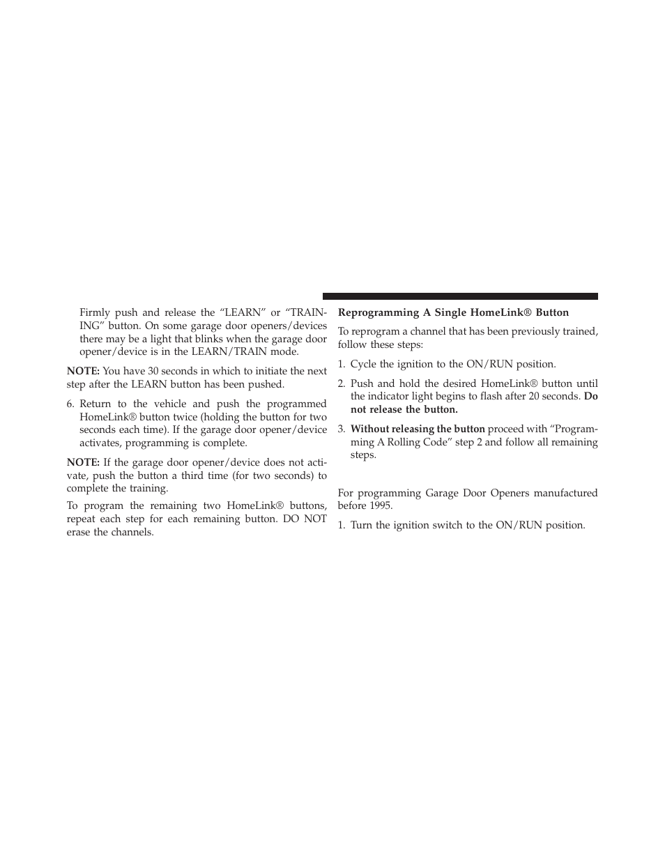 Reprogramming a single homelink® button, Programming a non-rolling code | Dodge 2014 Charger - Owner Manual User Manual | Page 288 / 635