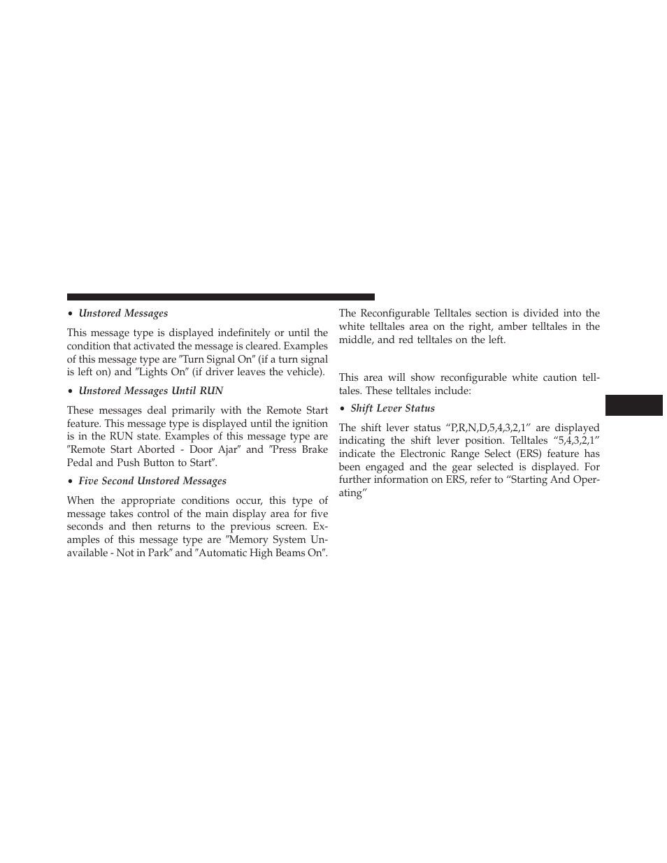 Evic white telltale lights | Dodge 2014 Charger - Owner Manual User Manual | Page 329 / 635