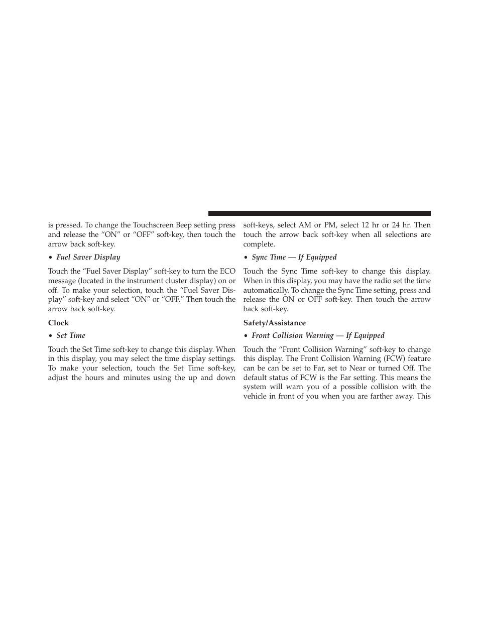 Clock, Safety/assistance | Dodge 2014 Charger - Owner Manual User Manual | Page 344 / 635