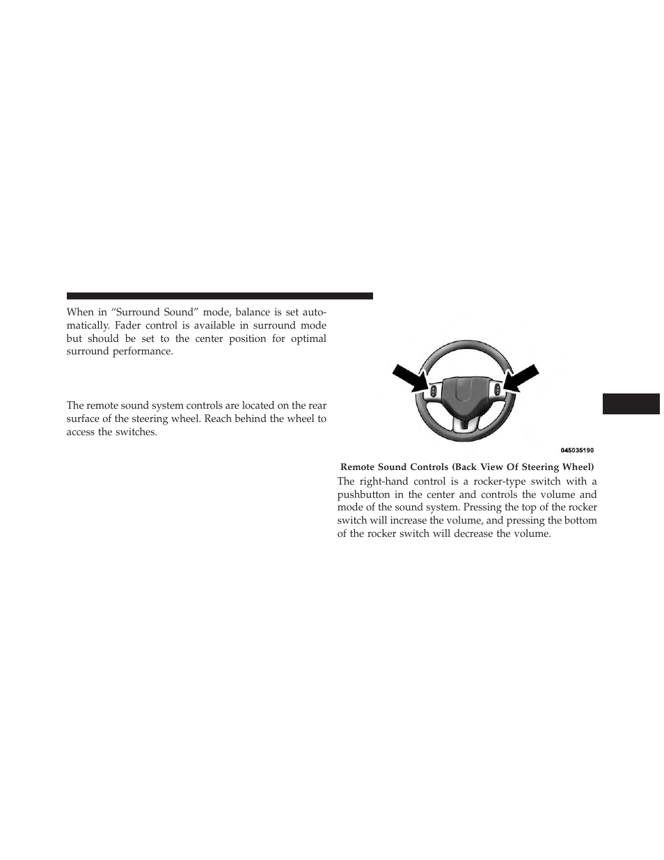 Steering wheel audio controls — if equipped, Steering wheel audio controls — if, Equipped | Dodge 2014 Charger - Owner Manual User Manual | Page 373 / 635