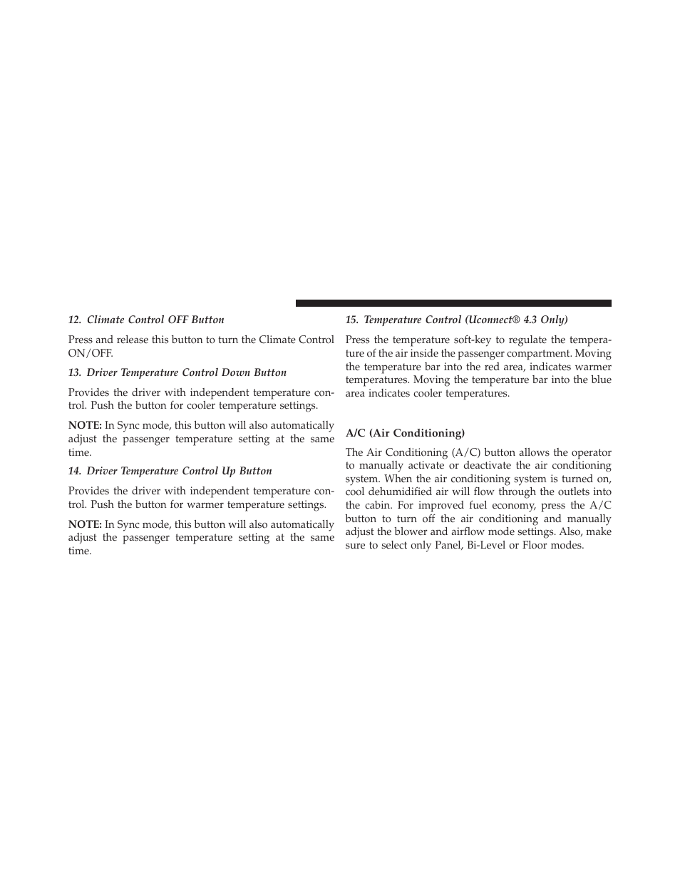 Climate control functions, A/c (air conditioning) | Dodge 2014 Charger - Owner Manual User Manual | Page 382 / 635