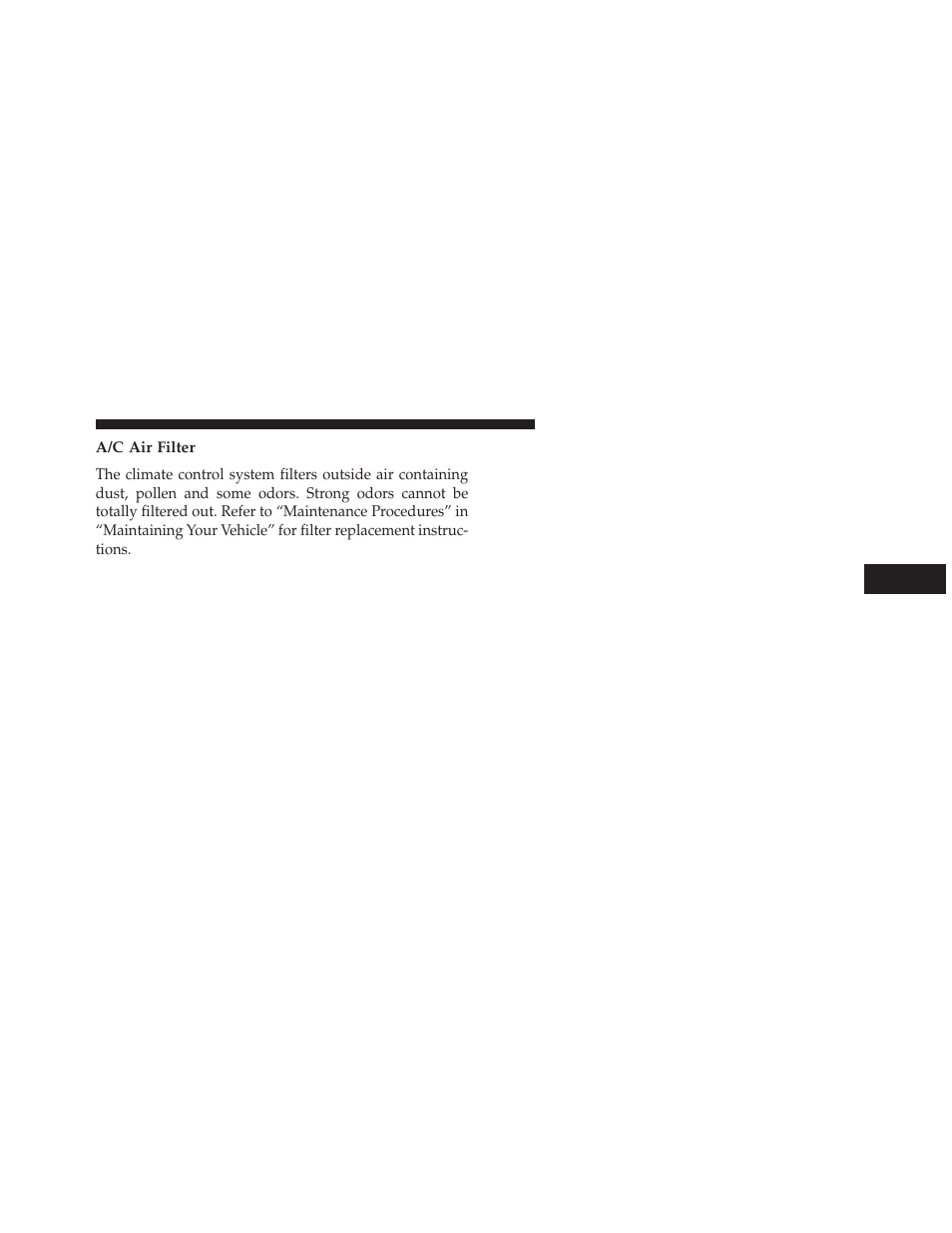 A/c air filter | Dodge 2014 Charger - Owner Manual User Manual | Page 387 / 635