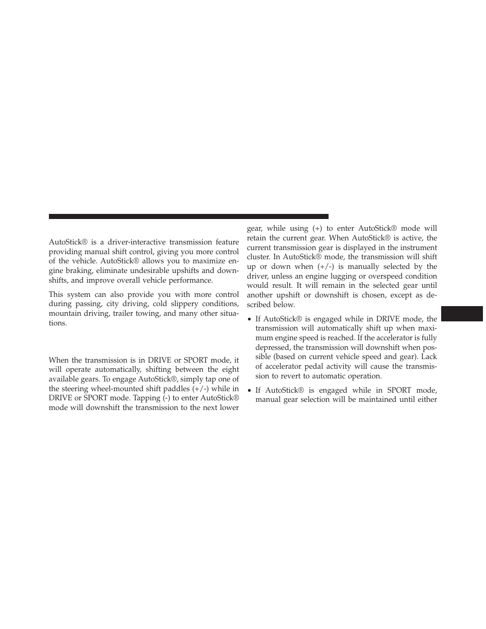 Autostick® — if equipped, Operation eight-speed transmission — if equipped, Operation eight-speed transmission — if | Equipped | Dodge 2014 Charger - Owner Manual User Manual | Page 419 / 635