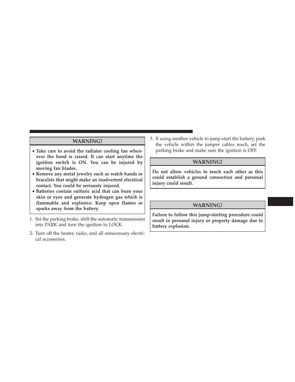 Jump-starting procedure | Dodge 2014 Charger - Owner Manual User Manual | Page 521 / 635