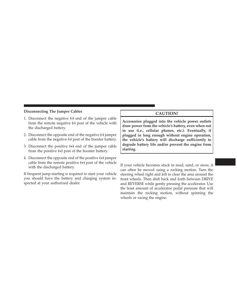 Freeing a stuck vehicle | Dodge 2014 Charger - Owner Manual User Manual | Page 523 / 635