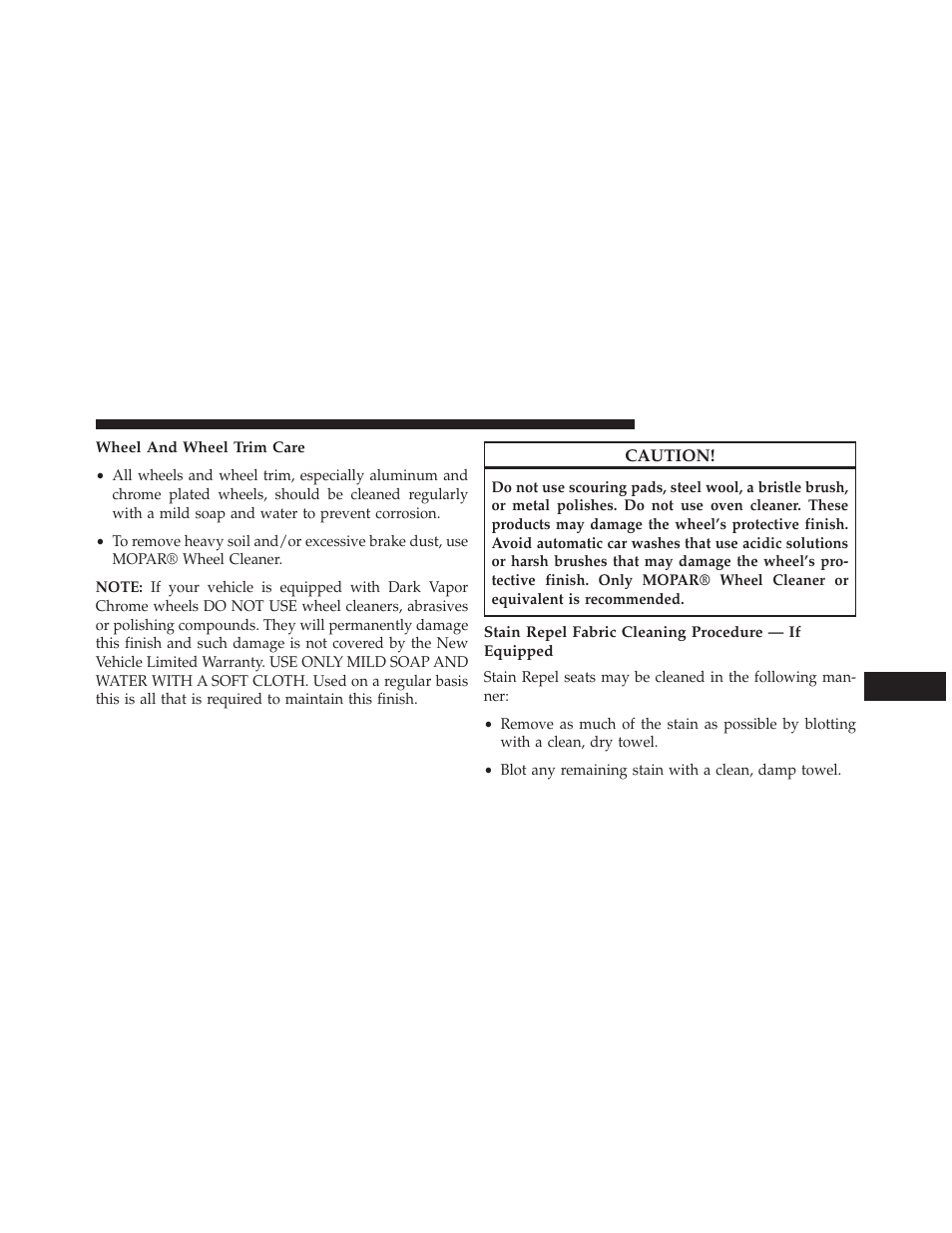 Wheel and wheel trim care | Dodge 2014 Charger - Owner Manual User Manual | Page 569 / 635