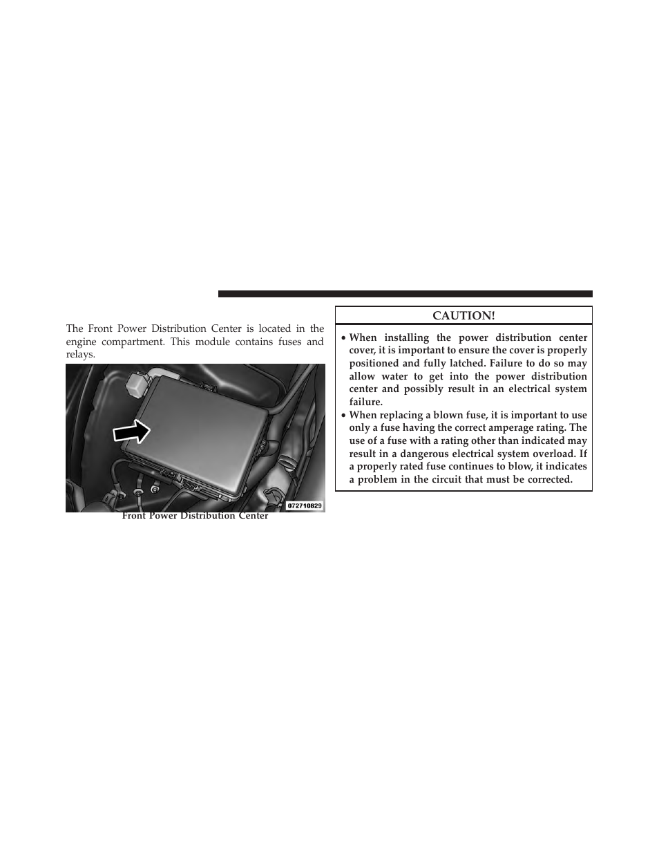 Front power distribution center (fuses) | Dodge 2014 Charger - Owner Manual User Manual | Page 574 / 635