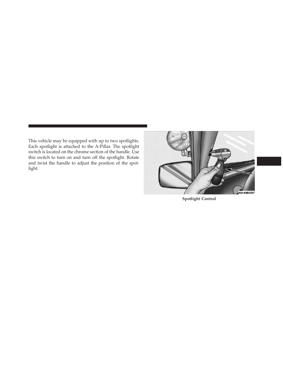 Spot lights — if equipped | Dodge 2014 Charger - Police Supplement User Manual | Page 22 / 56
