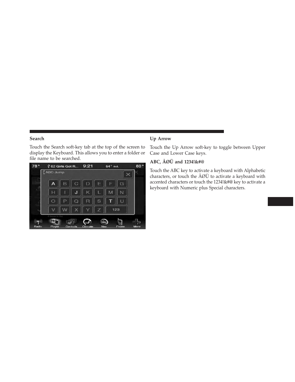 Search | Chrysler 2014 300 SRT - Uconnect 4.3/8.4 Manual User Manual | Page 50 / 123